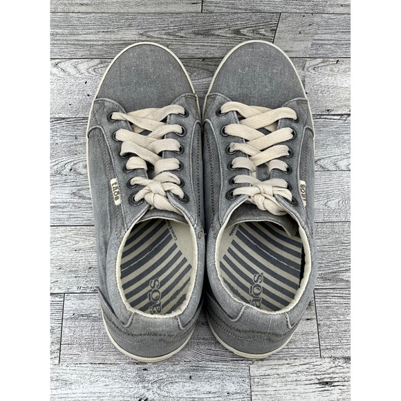 Taos Star Women Taos Gray Canvas‎ Lace Up Low Top Sneakers Comfort Walking Shoes Women Size 8.5